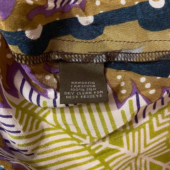 Fei by Anthropologie Silk Blouse Dress | Rare Print Smocked Waist Boho Tribal, S - Picture 4 of 5